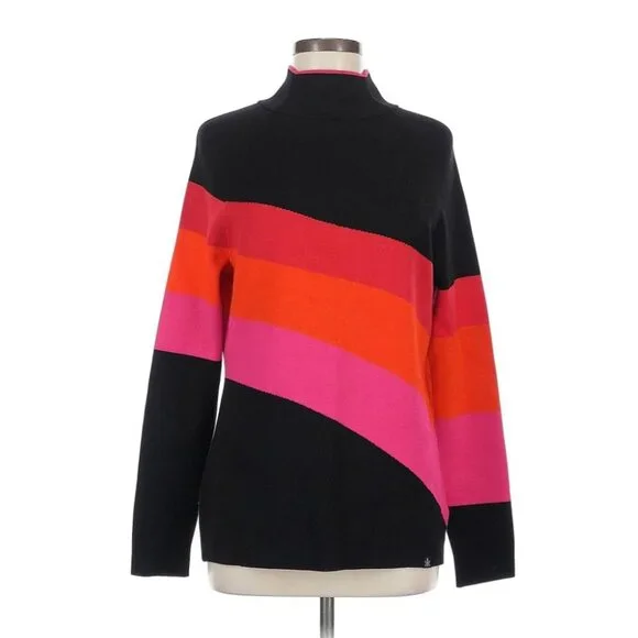 NWT Krimson Klover Cochran 1/4 Zip Sweater Black Color Block W's L MSRP$139 - Picture 2 of 14